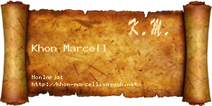 Khon Marcell névjegykártya